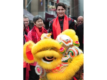 Prime Minister Justin Trudeau attends the 44th annual  Chinese New Year Parade in Vancouver, BC., January 29, 2017.