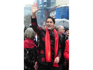 Prime Minister Justin Trudeau attends the 44th annual  Chinese New Year Parade in Vancouver, BC., January 29, 2017.