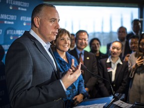 Steve Darling with fellow Liberals, including Premier Christy Clark, at the announcement in November confirming him as the party's candidate for Burnaby-Lougheed in the 2017 provincial election.