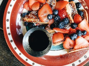 Strawberry French Toast at the Gypsy Den in Anaheim.
