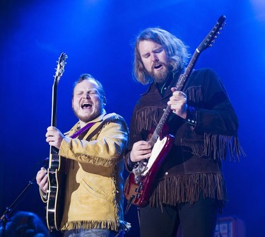 The Sheepdogs perform on one of the two outdoor stages at Concord's New Year's Eve Vancouver Celebration, held at Canada Place on Dec. 31, 2016.