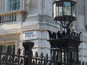 A small sign on a wall is the only indication of the centre of British political power. Michael McCarthy