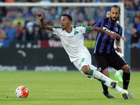 Club Brugge&#039;s Victor Vazquez, right, vies for the the ball with Panathinaikos&#039; Jose Goncalves during third qualifying round, second leg soccer match at Jan Breydel Stadium in Brugge, Belgium on Wednesday Aug 5, 2015. Toronto FC has landed a marquee attacking midfielder in Spain&#039;s Victor Vazquez. THE CANADIAN PRESS/AP/Francois Walschaerts