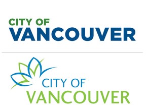 The new and old City of Vancouver logos.