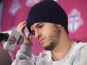 Toronto FC&#039;s Italian striker Sebastian Giovinco attends a season wrapping news conference in Toronto on Tuesday, December 13, 2016. Toronto FC president Bill Manning reiterated Friday there has been no formal offer from a club in China or elsewhere for star striker Sebastian Giovinco. THE CANADIAN PRESS/Chris Young