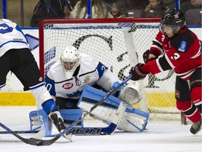 Penticton Vees goalie Mathew Robson in BCHL action in October 2016. — Cherie Morgan Photography files