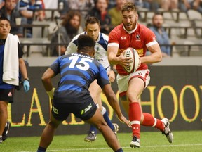 Vancouver's Brock Staller in action for Rugby Canada.
