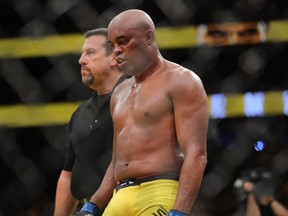 LAS VEGAS, NV - JULY 9: Anderson Silva walks back to his corner during the UFC 200 event at T-Mobile Arena on July 9, 2016 in Las Vegas, Nevada. (Photo by Rey Del Rio/Getty Images)