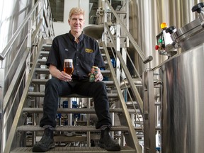 Gary Lohin in the brewhouse at Central City Brewers + Distillers, with his beloved IPA.