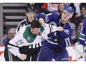 Nikita Tryamkin laid a heavy hit on Jamie Benn and they then fought Thursday.