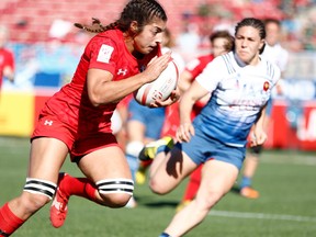 Bianca Farella on the attack for Canada vs. France on Friday in Las Vegas.