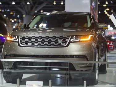 The Range Rover Velar was unveiled at the Vancouver Auto Show at Vancouver Convention Centre West, Vancouver March 28 2017.