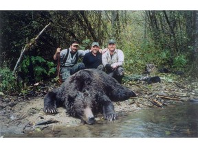 Undated photo of grizzly bear hunt in B.C.