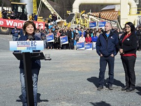 B.C. Liberal Leader Christy Clark speaks at a campaign event in Kitimat on April 13. One reader says Liberals and Clark only care about themselves.