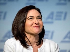 FILE - In this Wednesday, June 22, 2016, file photo, Facebook Chief Operating Officer Sheryl Sandberg speaks at the American Enterprise Institute in Washington. Sandberg&#039;s new book, &ampquot;Option B: Facing Adversity, Building Resilience and Finding Joy,&ampquot; recounts the death of her husband, her grief, and how she recovered from it. Written with psychologist Adam Grant, it also includes research and advice on how people can build up resilience not just after, but before traumatic events happen. (AP Photo