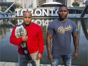 UFC Light Heavyweight Champion Daniel Cormier, left, and Anthony (Rumble) Johnson will fight for the second time at UFC 210 this weekend in Buffalo.