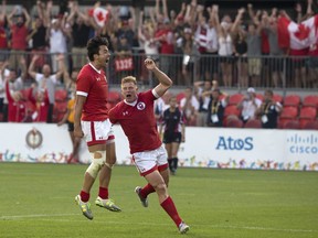 Nathan Hirayama (left) will join John Moonlight (right) in the half-century club when he runs out at the Hong Kong 7s this weekend. It will be his 50th tournament appearance on the World Rugby Sevens Series for his country.