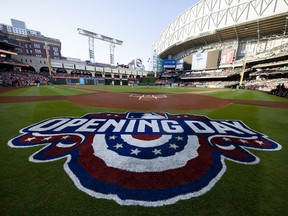 HOUSTON, TX - APRIL 03:  A general view on Opening Day on Opening Day at Minute Maid Park on April 3, 2017 in Houston, Texas.