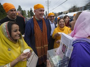 B.C. NDP Leader John Horgan at the annual Surrey Vaisakhi Parade on Saturday. Horgan and his party has Wayne Moriarty's vote right now.