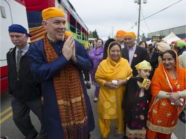 Surrey, BC: April 22, 2017 -- BC NDP party leader John Horgan at the annual Surrey Vaisakhi Parade in Surrey, BC Saturday, April 22, 2017.