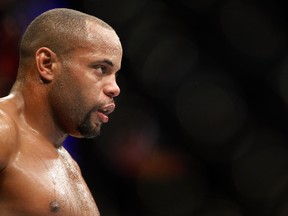 Daniel Cormier waits in a timeout as he takes on light heavyweight champion Jon Jones during the UFC 182 event at the MGM Grand Garden Arena on January 3, 2015 in Las Vegas, Nevada. Jones retained his title by unanimous decision.