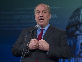 B.C. Green Leader Andrew Weaver answers questions from the media after the televised leaders debate in Vancouver last month.