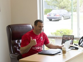 USA Rugby's Dan Payne wore a Canadian jersey to work on Tuesday.