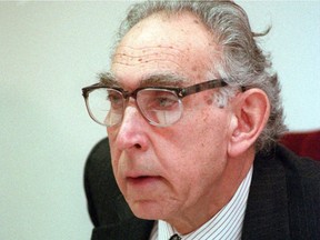 Justice Horace Krever, here in 1994, was head of the Krever Inquiry into the tainted-blood scandal.