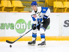 Nic Jones scored his team's lone goal on Saturday for the Penticton Vees.