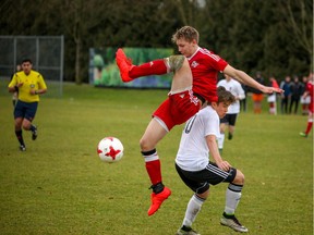 Travis Selje in a youth soccer match for Surrey United. The former Whitecaps residency player was killed in a car accident on May 5, 2017.