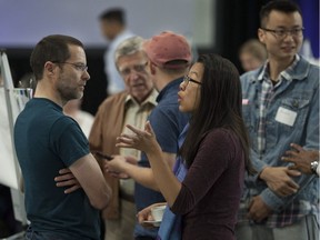 Several dozen people took part in a City of Vancouver roundtable discussion on housing June 17 at Hillcrest curling rink. The event allowed citizens to comment on housing affordability and discuss possible solutions.