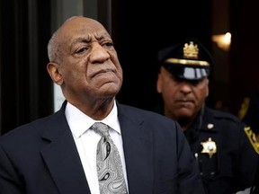FILE - In this Saturday, June 17, 2017, file photo, Bill Cosby exits the Montgomery County Courthouse after a mistrial was declared in his sexual assault trial in Norristown, Pa. Judge Steven O&#039;Neill who presided over Cosby&#039;s sexual assault trial is weighing whether to make public the identities of the jurors who deadlocked in the case. He said he would rule by Wednesday, June 21. (AP Photo/Matt Rourke)