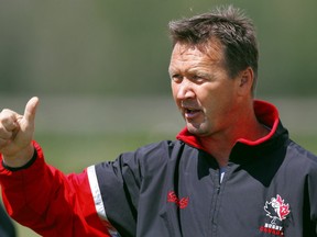 Ric Suggitt coaching Canada's men's national rugby team in 2005.