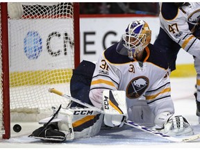 Netminder Anders Nilsson of the Buffalo Sabres could be stopping pucks in Vancouver next season if Ryan Miller leaves the Canucks.