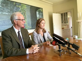 Bid committee chairman David Black and team member Suzanne Weckend, a two-time Commonwealth Games athlete, at Wednesday's announcement at Black's Oak Bay home.