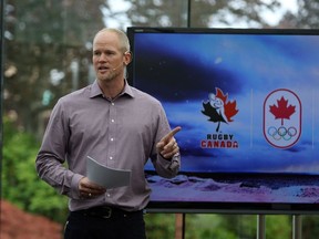FILE PHOTO Adam Kreek, a two-time Olympian, and Olympic gold medallist in rowing, introduces the 12 athletes nominated to compete at the Rio 2016 Olympic Games in women's rugby sevens during a press conference at the Inn at Laurel Point in Victoria, B.C., Friday, July 8, 2016.