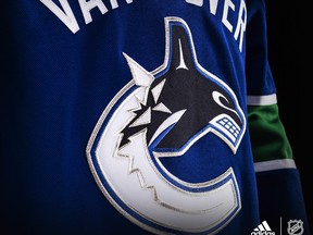 A close-up look at the new Vancouver Canucks' jersey.