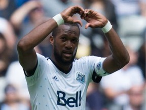 Vancouver Whitecaps defender Kendall Waston (left) had surgery on Friday to repair a fracture of his right hand. Waston suffered the hand injury, as well as a left hip strain, while playing for Costa Rica in its FIFA World Cup qualifying match versus Trinidad and Tobago on June 13.