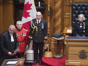 B.C. Lt.-Gov. Judith Guichon reads the speech from the throne at the legislature in Victoria on Thursday.