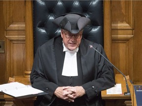 Speaker Steve Thomson addresses the legislature. The well-respected MLA is likely to be B.C.'s shortest-serving Speaker.