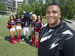 Christian Covington, who grew up in B.C.'s Lower Mainland, now plays for the National Football League's Houston Texans. He visited Vancouver on Friday with a few cheery friends.