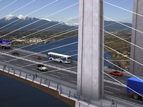 The Golden Ears Bridge connecting Maple Ridge and Langley has a 2.4-metre suicide barrier on the outer edges of its pedestrian walkways.