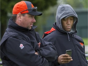 Geroy Simon, right, and Neil McEvoy are responsible for delving in the deep to find the best players who won't make the NFL.