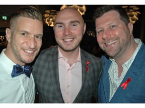Telus staffers Eliott Wilkes, Graham Lockie and Ryan Bazeley hosted CANFAR's inaugural cocktail party at its corporate headquarters in Vancouver. The debut-do netted more than $25,000 for HIV/AIDS research.