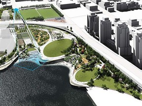 The City of Vancouver and the Vancouver park board have revealed conceptual plans for the future of northeast False Creek, including a new park and the removal of the viaducts.