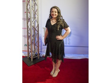 The Philosophy of Phil star April Cameron, who was nominated for best supporting performance by a female in a motion picture, arrives at the Leo Awards at the Hyatt Regency Hotel in Vancouver, June 4, 2017.