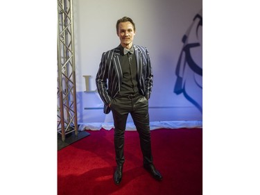 Wayward Pines star Tom Stevens, who was nominated for best lead performance by a male in a dramatic series: Wayward Pines, arrives at the Leo Awards at the Hyatt Regency Hotel in Vancouver, June 4, 2017.