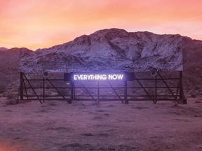 This cover image released by Columbia Records shows &ampquot;Everything Now,&ampquot; a release by Arcade Fire. (Columbia Records via AP)