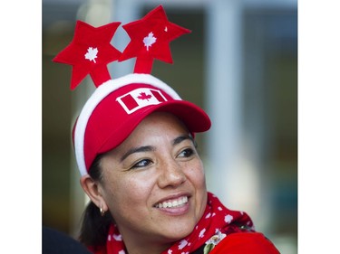 Veronica Carrillo smiles at the Canada Day celebrations at Canada Place, Vancouver, July 01 2017.