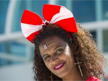 Nepsanet smiles at the Canada Day celebrations at Canada Place, Vancouver, July 01 2017.
